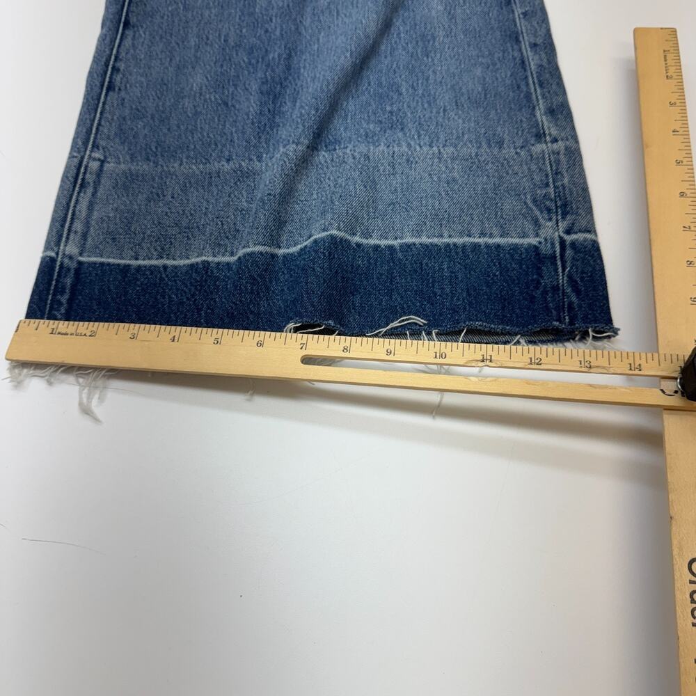 Womens AE77 American Eagle Super Wide Leg Jeans 27 Short Wash Blue Baggy Y2K - Picture 6 of 11